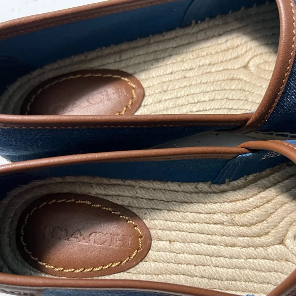 Coach Denim Slip-on Carson ESPADRILLE Size 7B WITH PRAIRIE SOUVENIRS NWT
